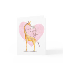 Tarjeta de agradecimiento de Giraffe Heart