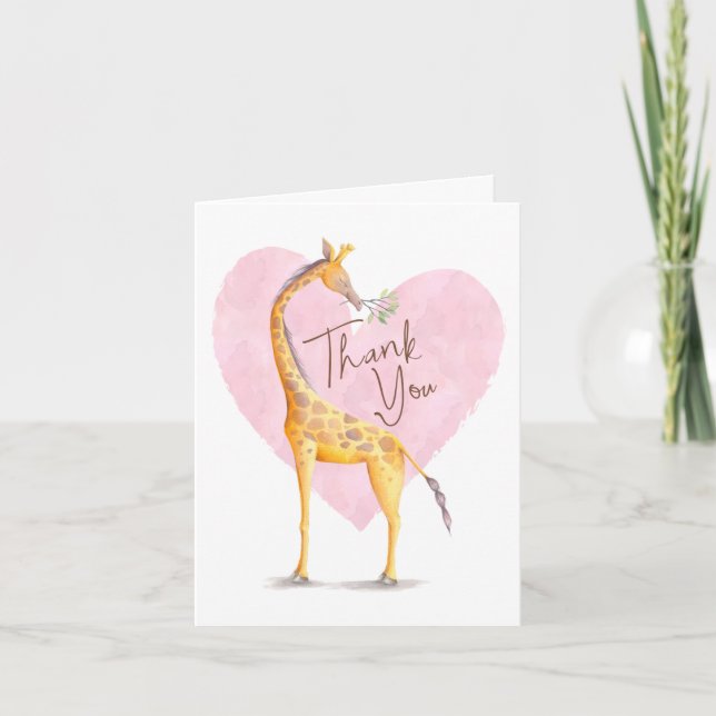 Tarjeta de agradecimiento de Giraffe Heart (Anverso)