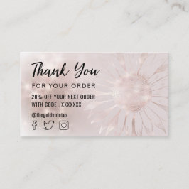 tarjeta de agradecimiento de girasol