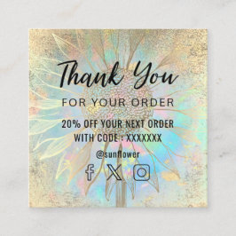 tarjeta de agradecimiento de girasol