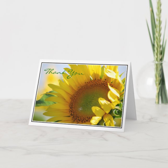 Tarjeta de agradecimiento de girasol (Anverso)