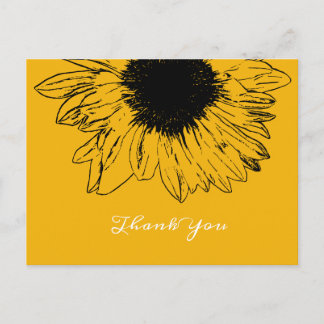 Tarjeta de agradecimiento de girasol