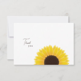 Tarjeta de agradecimiento de girasol