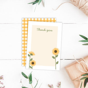 Tarjeta de agradecimiento de girasol