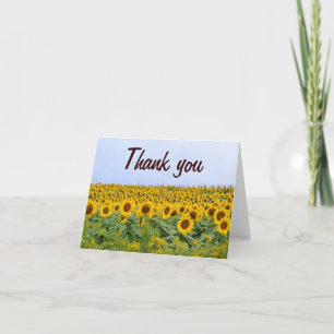 tarjeta de agradecimiento de girasol