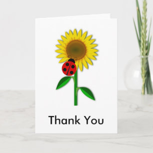 Tarjeta de agradecimiento de girasol alegre