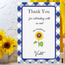 Tarjeta de agradecimiento de girasol Cumpleaños de