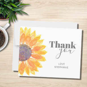 Tarjeta de agradecimiento de girasol personalizado