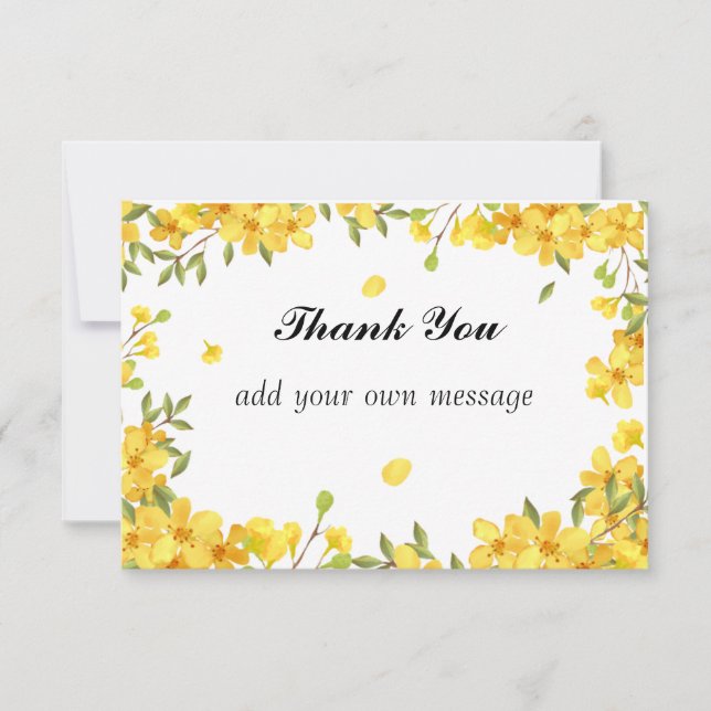 tarjeta de agradecimiento de girasol primavera (Anverso)