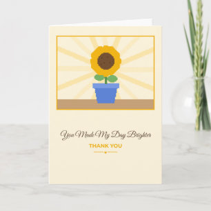 Tarjeta de agradecimiento de girasol que alegró mi