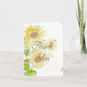 Tarjeta de agradecimiento de girasoles