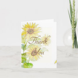 Tarjeta de agradecimiento de girasoles