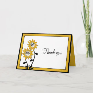 Tarjeta de agradecimiento de girasoles simples
