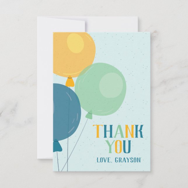 Tarjeta de agradecimiento de globo lindo (Anverso)
