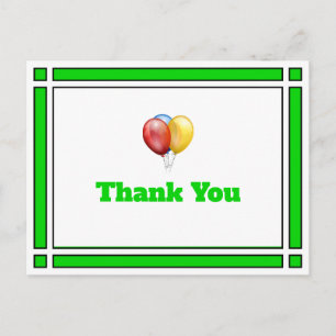 Tarjeta de agradecimiento de globos de cumpleaños 