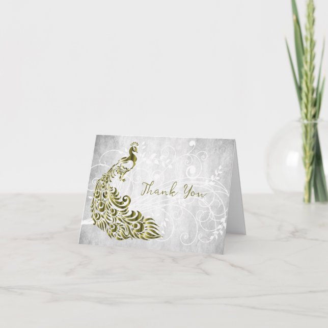 Tarjeta de agradecimiento de Gold Peacock (Anverso)