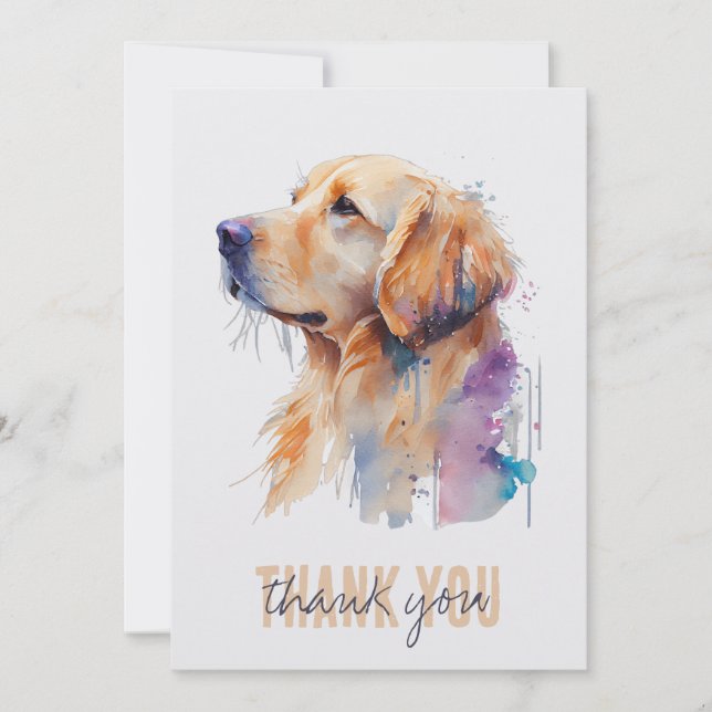 Tarjeta de agradecimiento de Golden Retriever (Anverso)