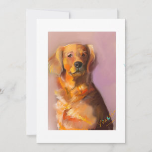 Tarjeta de agradecimiento de Golden Retriever Flat