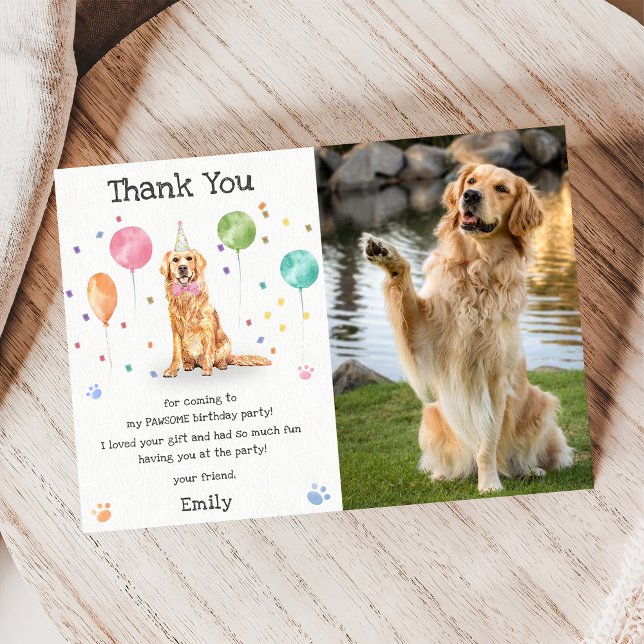 Tarjeta de agradecimiento de Golden Retriever Pupp (Subido por el creador)