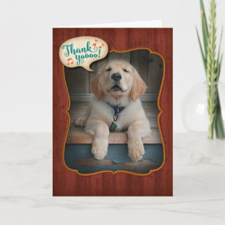 Tarjeta de agradecimiento de Golden Retriever Sing
