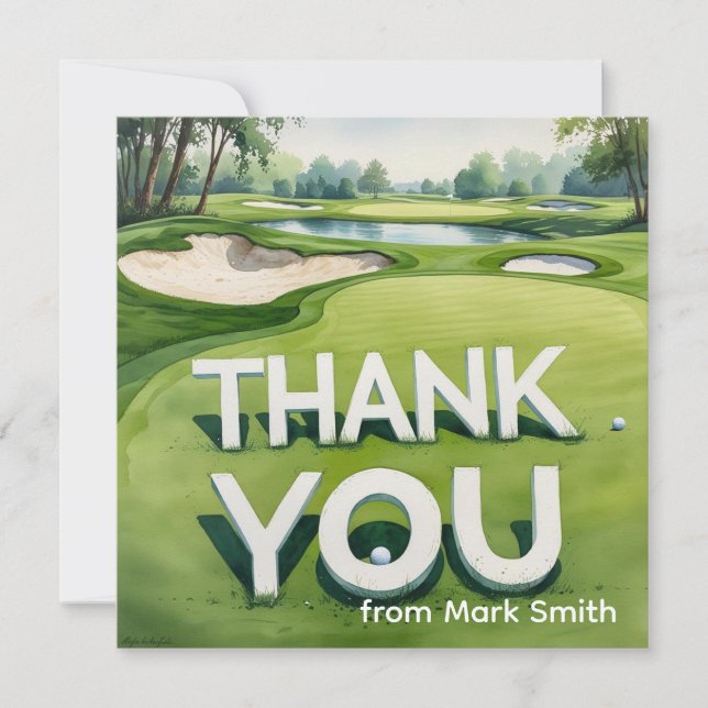 Tarjeta de agradecimiento de golf  (Anverso)