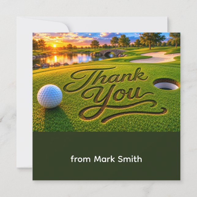 Tarjeta de agradecimiento de golf  (Anverso)