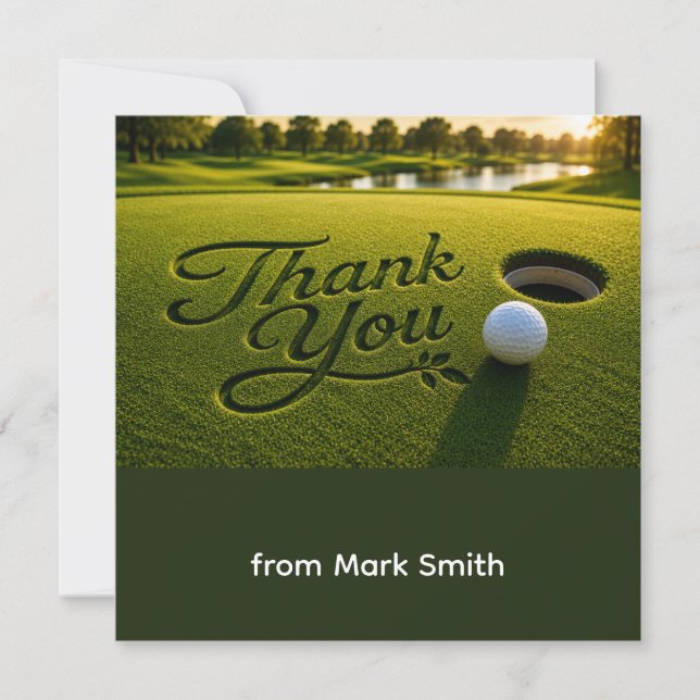 Tarjeta de agradecimiento de golf  (Anverso)