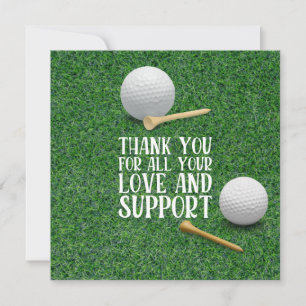 Tarjeta de agradecimiento de golf amor y apoyo par