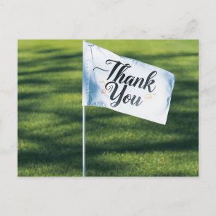 Tarjeta de agradecimiento de golf con bandera de g