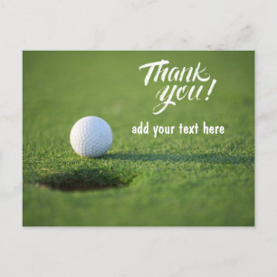 Tarjeta de agradecimiento de golf con bola de golf