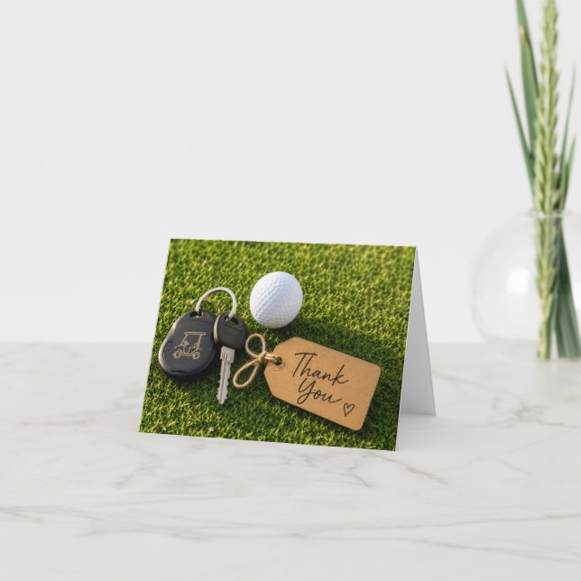 Tarjeta de agradecimiento de golf con bolsa de pel (Anverso)