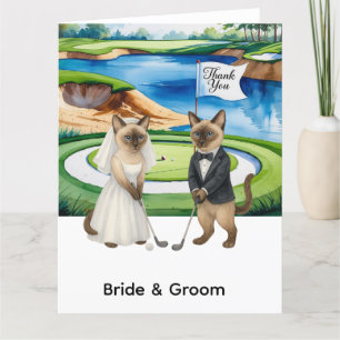 Tarjeta de agradecimiento de golf con gato golfist