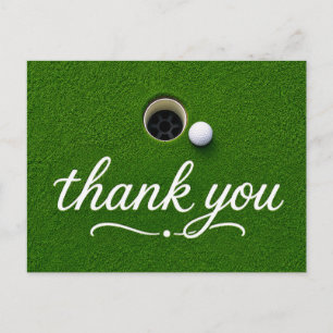Tarjeta de agradecimiento de golf con pelota en hi