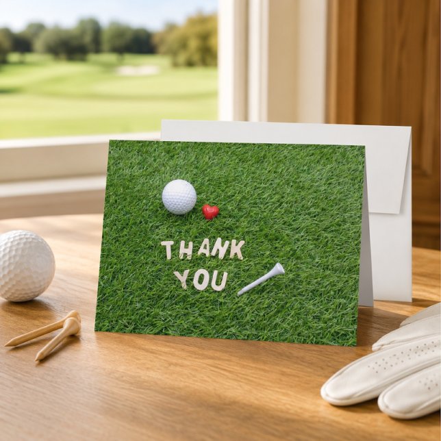 Tarjeta de agradecimiento de golf con pelota y tee (Subido por el creador)