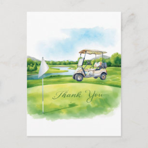 Tarjeta de agradecimiento de golf curso de golf ac