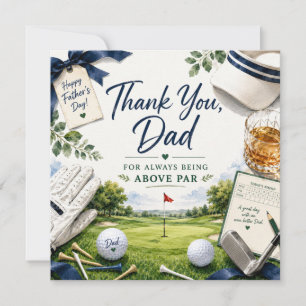 Tarjeta de agradecimiento de golf del Día del Padr