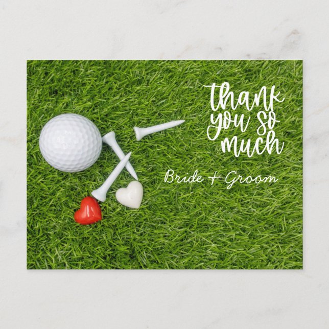 Tarjeta de agradecimiento de golf para boda de gol (Anverso)