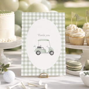 Tarjeta de agradecimiento de golf verde salvia