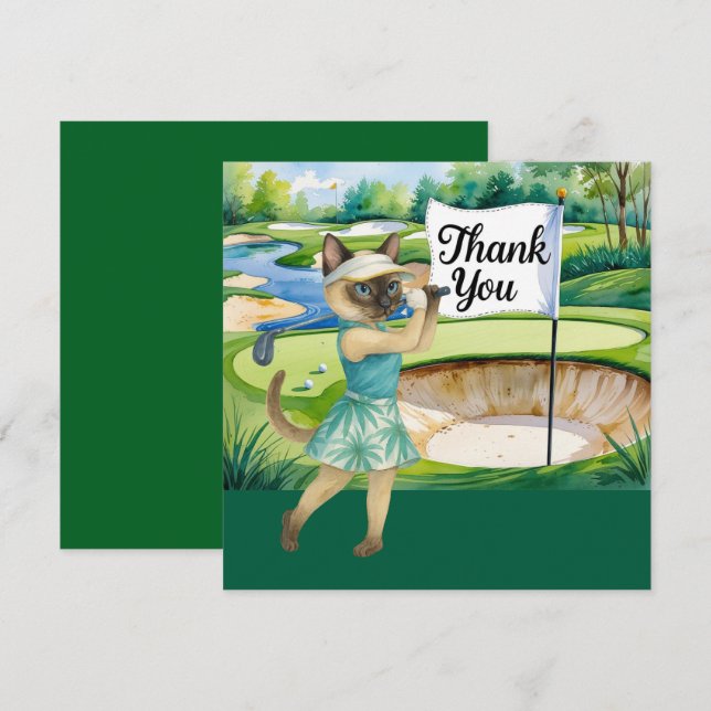 Tarjeta de agradecimiento de Golfer para los amant (Anverso / Reverso)