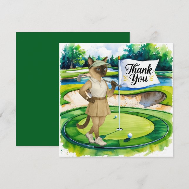 Tarjeta de agradecimiento de Golfer para los amant (Anverso / Reverso)
