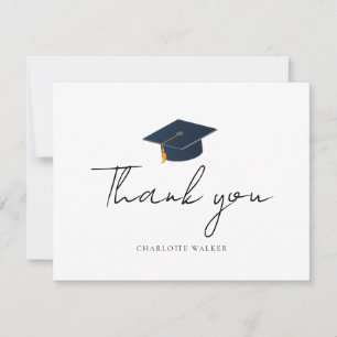 Tarjeta de agradecimiento de gorra de graduación p