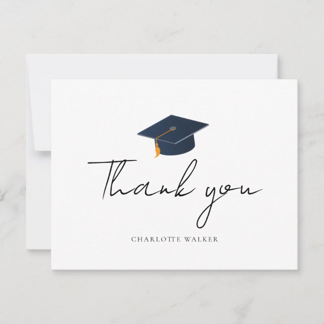 Tarjeta de agradecimiento de gorra de graduación p (Anverso)