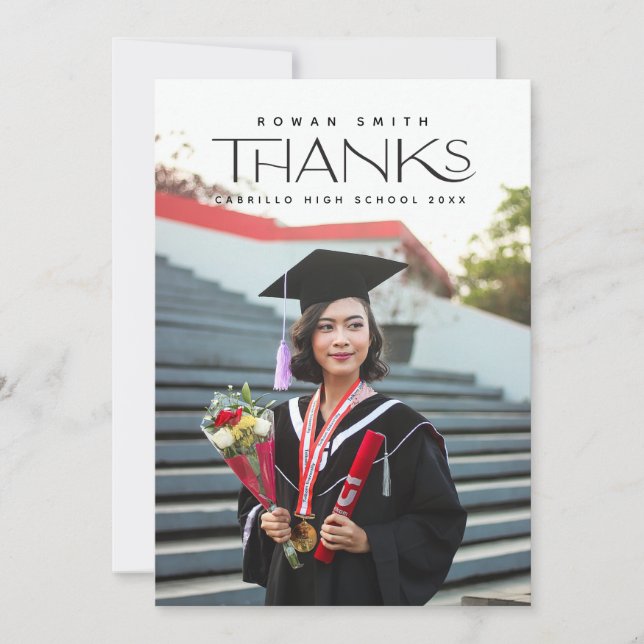 Tarjeta de agradecimiento de graduación (Anverso)