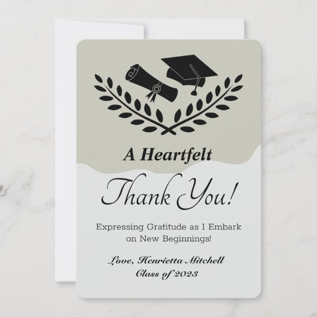 Tarjeta de agradecimiento de graduación (Anverso)
