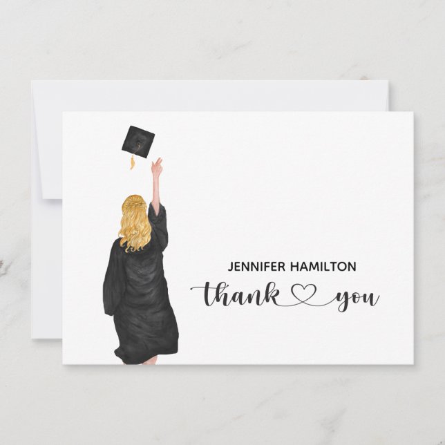 Tarjeta de agradecimiento de graduación (Anverso)