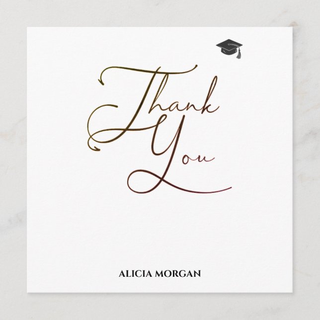 Tarjeta de agradecimiento de graduación | Asmelina (Anverso)