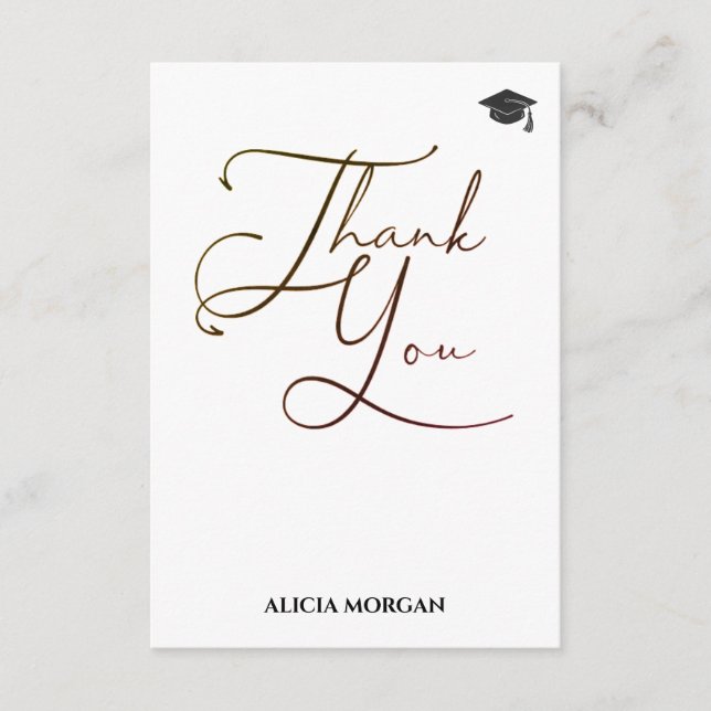 Tarjeta de agradecimiento de graduación | Asmelina (Anverso)