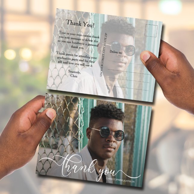 Tarjeta de agradecimiento de graduación Chic 2 Pho (Subido por el creador)