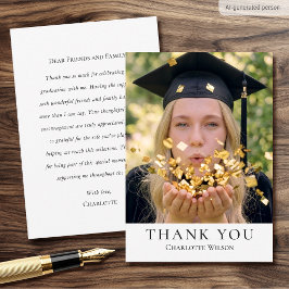 Tarjeta de agradecimiento de graduación clásica 20
