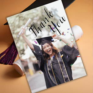Tarjeta de agradecimiento de graduación con foto